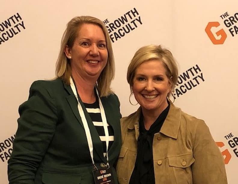 Tammy Coggan with Brené Brown in Australia